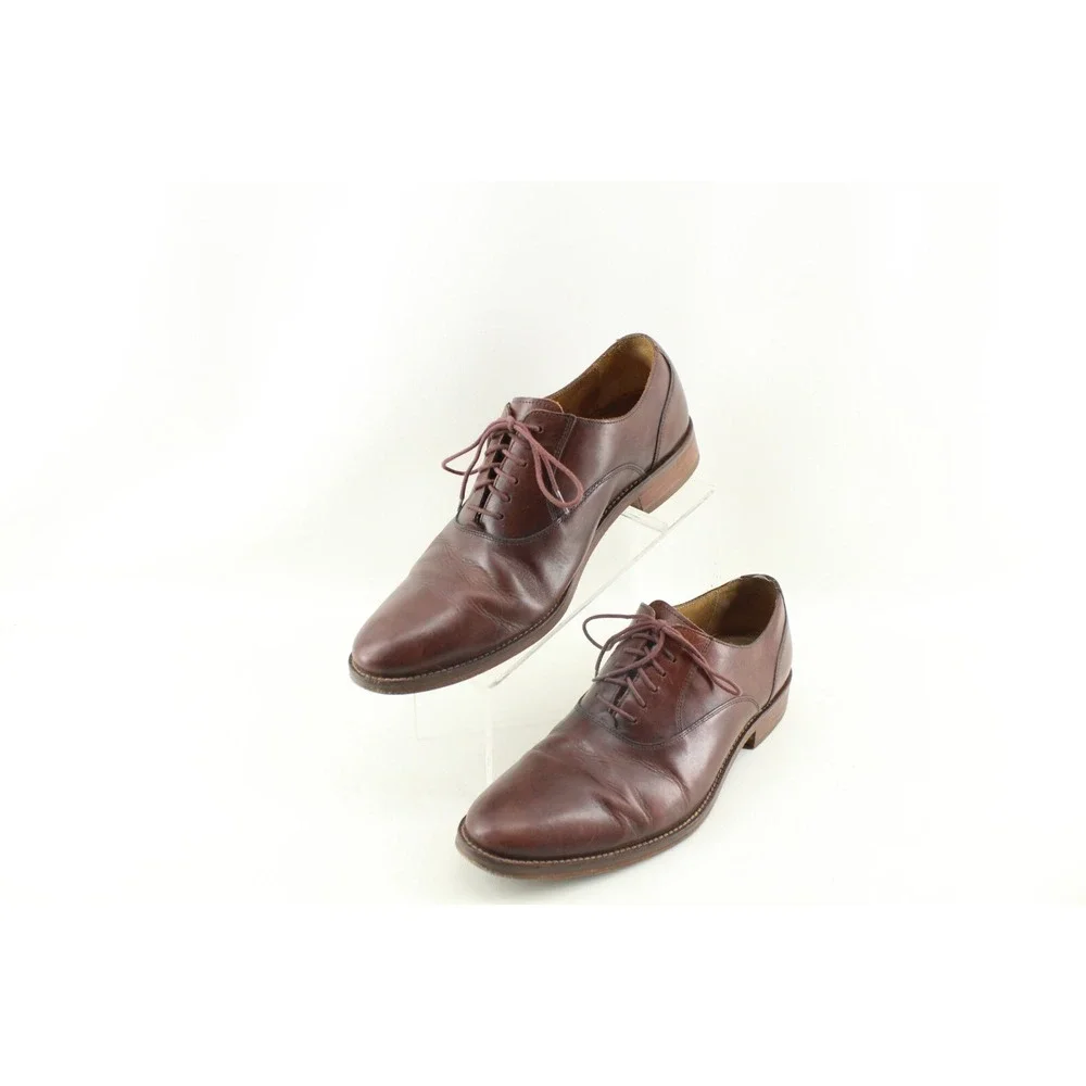 COLE HAAN GRAND OS MADISON C12848 OXFORD PLAIN TOE BROWN LEATHER SHOE MENS 10.5M